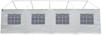 Seitenplane f&uuml;r Zelt 8x4 Meter, PE Weiss mit Fenstern