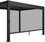 Juskys Seitenwand f&uuml;r Lamellendach Tahiti - Rollo 4 m - Aluminium & Stoff -...