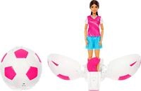 Barbie Team Roll & Reveal Fu&szlig;ballspielerin-Puppe und Zubeh&ouml;rteile mit br&uuml;netter