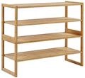 Beliani Badregal schmal Bambusholz Hellbraun 60 cm hoch 4 F&auml;cher Lamellen-Optik