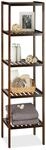 Relaxdays Bambus Badregal mit 5 Ablagefl&auml;chen, HxBxT: 139,5 x 34,5 x 33 cm, hohes