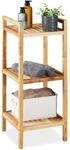 Relaxdays Badregal, Walnuss, 3 Ablagen, HxBxT: 81 x 35 x 35 cm, Standregal f&uuml;r