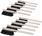 BRB 10x Handfeger mit langem Holzstiel, Rosshaarmischung, L&auml;nge 430 mm
