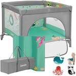 LIONELO Mille Plus Laufstall 100x100 cm mit Komfortmatte mit 3D-Bezug f&uuml;r Babys, bis