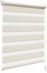 WOLTU Doppelrollo Klemmfix ohne Bohren Holzlook Buche B50 x H150 cm, Duo Rollo