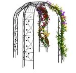 Relaxdays Rosenpavillon, Metall, HxBxT: 250 x 199 x 199 cm, Rosenbogen Garten,