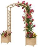 Relaxdays Rosenbogen, Rundbogen mit 2 Pflanzk&auml;sten, HxBxT: 206 x 180 x 40 cm,