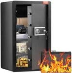 VEVOR Safe Tresor mit feuerfester Geldtasche, Einzelt&uuml;r-Safe 4 Kubikfu&szlig;, 2