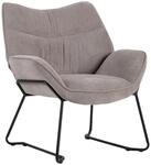 MR. DEKO&reg; Loungesessel Aliano Light Grey I Bequemer Polstersessel aus Stoff I