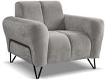 BEAUTY SOFA Sessel mit Metallbeine in Schwarz VOLARE (modernes Design, R&uuml;cken...