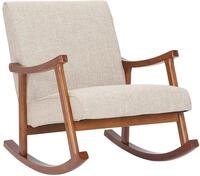 CLP Schaukelstuhl Morelia I Wippsessel Mit Stoff-Bezug I Holz In Walnuss-Optik,