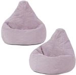Icon Dalton Sitzsack Kinder, Lila, 2er Pack, Flauschiger Cord Stoff, Sitzsack...