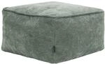 Icon Amara Hocker, Salbeigr&uuml;n, Flauschiger Chenille Stoff, Klein Sitzsack, Sitzpuff,