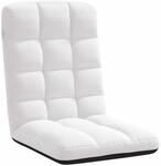 vidaXL Bodenstuhl Faltbar Wei&szlig; 71x51x62 cm Stoff, Boden-Gaming-Stuhl,...