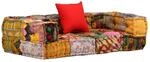 vidaXL Pouf 2-Sitzer Modular Patchwork Stoff Bodenkissen Sitzpouf Lounge Sofa