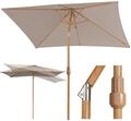 Sekey Sonnenschirm Rechteckig 200x300 cm Holzoptik, 180g/m&sup2; Polyester UV50+,
