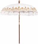 vidaXL Balinesischer Sonnenschirm Creme 215 x 215 x 260 cm, Eleganter...