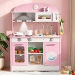 VEVOR Spielk&uuml;che f&uuml;r Kinder, Kinderk&uuml;che aus Holz mit Licht & Sound, Holzk&uuml;che