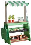 Teamson Kids Marktstand aus Holz mit Gem&uuml;se, Waage & Zubeh&ouml;r Spielset