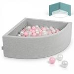 KiddyMoon Eckiges Viertel B&auml;llebad 90x30cm mit 200 B&auml;lle 7 cm Schaumstoff