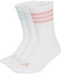 adidas Unisex 3Stripes Cushioned Sportswear Crew Socks 3 Pair Pack Socks, white/Semi
