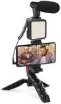 PMVG4IN1 PLATINET VLOG 4 IN 1 Set (Microphone; Light; Phone Holder ON A Tripod)...