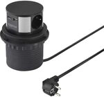 Sygonix SY-6887466 Steckdosenturm 3fach Schwarz, Silber Schutzkontakt 1 St.