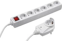 Meister Steckdosenleiste 6-fach, mit Zusatzstecker - 2 m Kabel - wei&szlig; - IP20