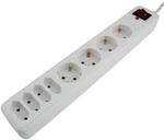 UNITEC Ger&auml;teschutzl. mit Schalter, 4+4-f,1,5m,H05VV-F3G1,5mm&sup2;,ws