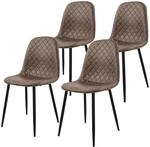 ML-Design Esszimmerst&uuml;hle 4er Set, Braun, K&uuml;chenstuhl aus Kunstleder,