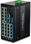 TRENDnet 26-Port Geh&auml;rteter industrieller Unmanaged Gigabit DIN-Rail Switch,