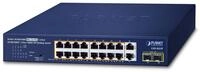 Planet 16-Port 10/100/1000T 802.3at PoE + 2-Port 10/100/1000T +, W125832707...