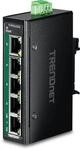 TRENDnet 5-Port Industrial Gigabit PoE+ DIN-Rail Mini Switch, TI-PGLC50