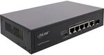 InLine PoE+ Gigabit Netzwerk Switch 5 Port mit 4X PoE+ Ports, 65 Watt, 1x SFP-Port,