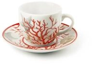 Excelsa Coral Set aus 6 Kaffeetassen mit Untertassen, Porzellan, mehrfarbig