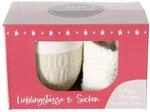 Boltze Home Jumbo-Tasse mit Weihnachtsmotiv HOHO, 600 ml, Farbe:cremefarben