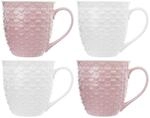 orion group Keramikbecher Keramiktasse Kaffeebecher Teebecher mit Henkel rosa...