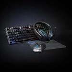 NEDIS Gaming Combo Kit - 5-in-1 - Tastatur, Headset, Maus und Mauspad - Schwarz -