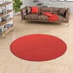 Snapstyle Sisal Natur Teppich Astra Rot Rund in 7 Gr&ouml;&szlig;en