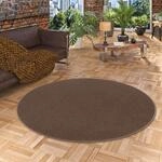 Snapstyle Feinschlingen Velour Teppich Strong Dunkelbraun Rund in 7 Gr&ouml;&szlig;en