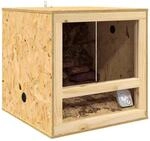 vidaXL Terrarium Braun 50 x 50 x 50 cm OSB, Rustikale Glasumhausung, Robustes
