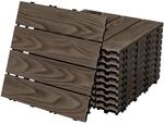 ECD Germany WPC Terrassenfliesen 30x30 cm/33 St&uuml;ck=3m&sup2;, Dunkelbraun Holzoptik,