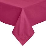 Homescapes Weinrote Tischdecke mit Hohlsaum aus 100% Baumwolle 178x300 cm, XXL