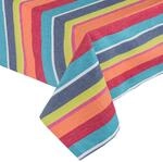 Homescapes Bunt gestreifte Tischdecke aus 100% Baumwolle 137x228 cm, Tischtuch
