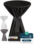 Beautissu Premium Stehtischhusse Blickdicht Schwarz &Oslash; 70-75 cm &ndash; rutschfest