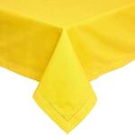 Homescapes Gelbe Tischdecke mit Hohlsaum aus 100% Baumwolle 137x228 cm,...