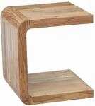 Wohnling Beistelltisch C Form Akazie Massivholz 45cm Anstelltisch Modern -...