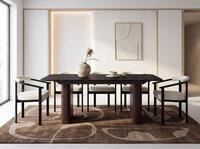 WFL GROUP Ausziehbarer Rechteckiger Esstisch &ndash; XXL Modernes Design mit Braunem