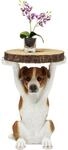 Kare Design Beistelltisch Animal Mr Jack, Wei&szlig;/Braun, 33cm Durchmesser, Couchtisch,