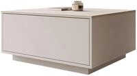 Mirjan24 Couchtisch Bavro, Sofatisch mit Klappe (Sandbeige + Travertin)